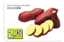 zoete aardappel rood wit