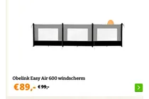 easy air 600 windscherm