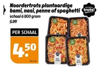 plantaardige bami nasi penne of spaghetti