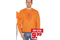 oranje sweater met leeuw