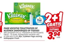page vochtig toiletpapier of kleenex zakdoekjes of tissues