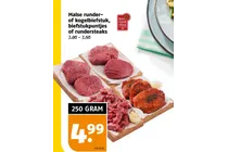 malse runder of kogelbiefstuk biefstukpuntjes of rundersteaks