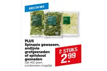 spinazie gewassen andijvie grofgesneden of spitskool gesneden