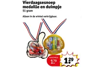vierdaagsesnoep medaille en duimpje
