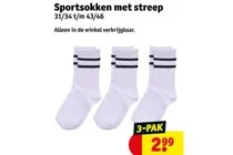 sportsokken met streep