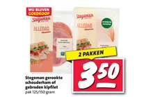 gerookte schouderham of gebraden kipfilet