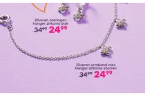 zilveren oorringen hanger zirkonia ster