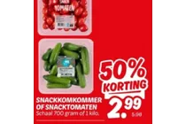 snackkomkommer of snacktomaten