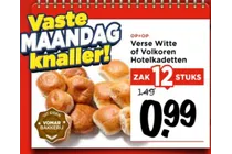verse witte of volkoren hotelkadetten