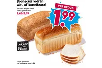 boonacker boeren wit of korrelbrood halfje gesneden