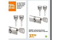 nemef veiligheidscilinder nf2 30 30 mm skg 2 sterren