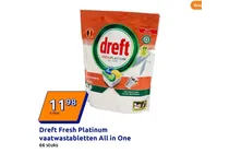 dreft fresh platinum vaatwastabletten all in one