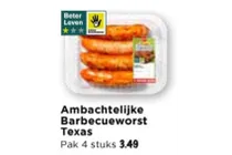 ambachtelijke barbecueworst texas