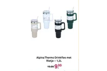 alpina thermo drinkfles met rietje