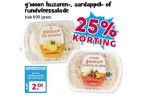 g woon huzaren of aardappel rundvleessalade