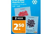 diepvries frambozen en blauwe bessen