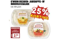 g woon huzaren aardappel of rundvleessalade