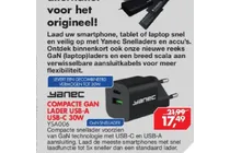 compacte gan lader usb a usb c 30w