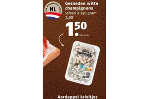 Gesneden witte champignons