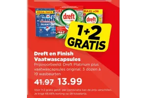 Dreft en Finish Vaatwascapsules