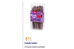 Becky's Candy tubes Cola & Cherry