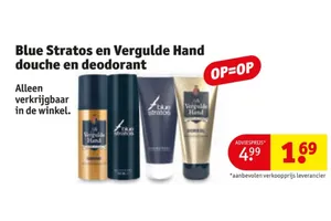 Blue Stratos en Vergulde Hand douche en deodorant