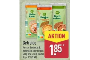 Haferkleie oder Bulgur oder Buchweizen