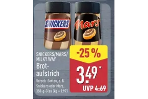 Snickers/Mars/Milky Way Brotaufstrich