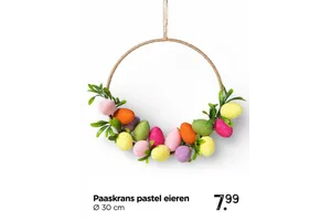 Paaskrans pastel eieren