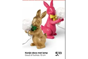 Konijn deco met lamp
