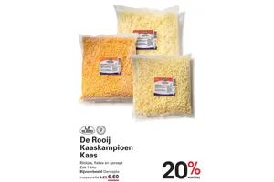 De Rooij Kaaskampioen Geraspte mozzarella