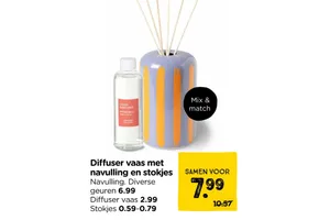 Diffuser vaas met navulling en stokjes