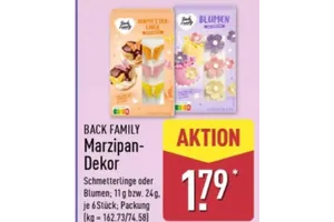 Back Family Marzipan-Dekor Schmetterlinge oder Blumen