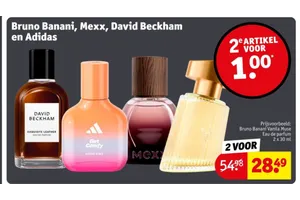 Bruno Banani, Mexx, David Beckham en Adidas Parfum