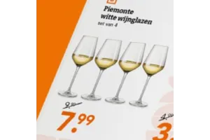 Piemonte witte wijnglazen