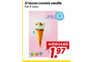 G'woon cornets vanille