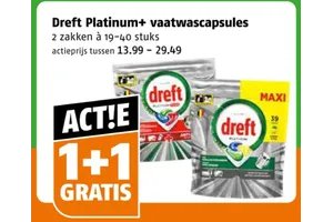 Dreft Platinum+ vaatwascapsules