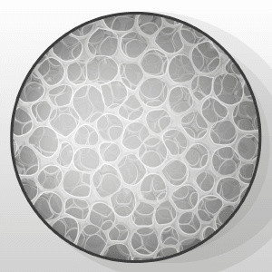Illustration: Die Porenstruktur von Komfortschaum-Matratzen in mikroskopischer Vergrößerung.
