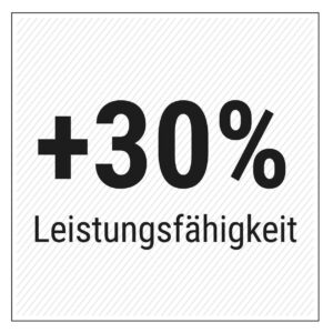 Illustration: Ein Schild, auf dem steht "+30 % Leistungsfähigkeit".