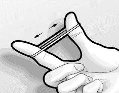 Illustration: Zwei Finger ziehen ein Gummiband auseinander.