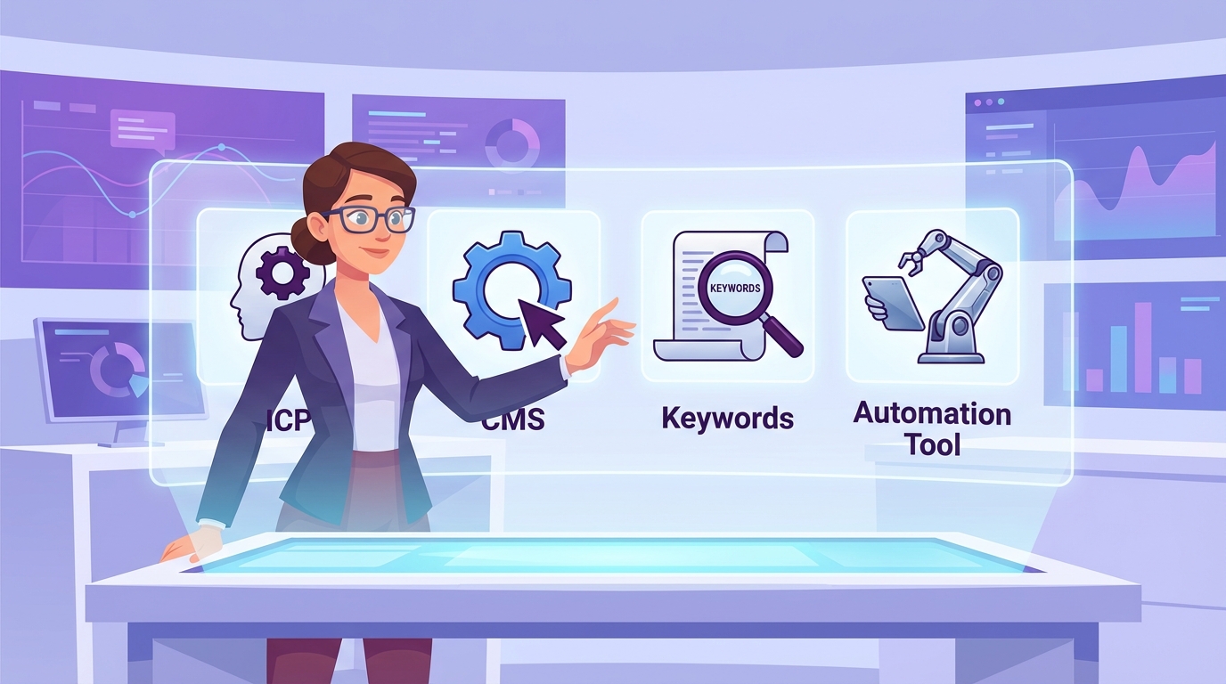A visual guide to the essential prerequisites for launching a SaaS content automation strategy.