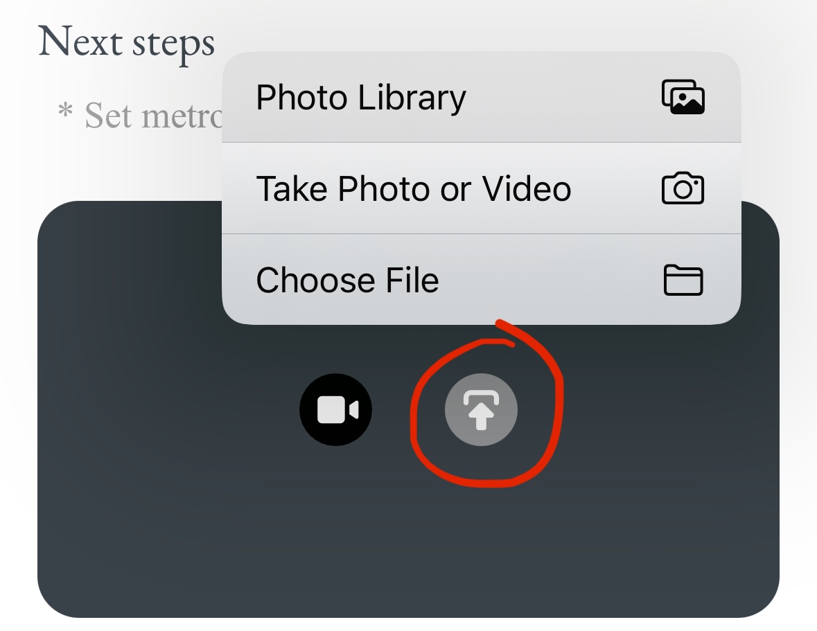 Upload recording screenshot