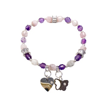 Purple Kunzite Hex-Cut Charm Bracelet Kit