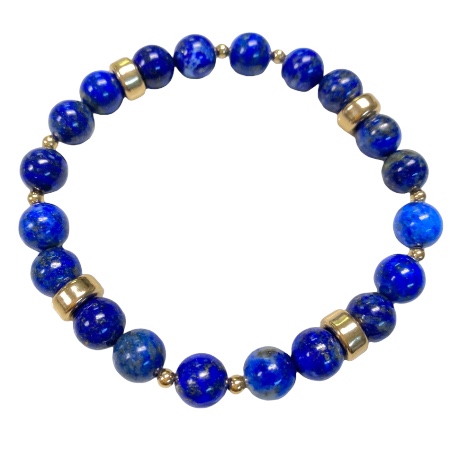 Lapis and gold gemstone bracelet - jewelry making kit