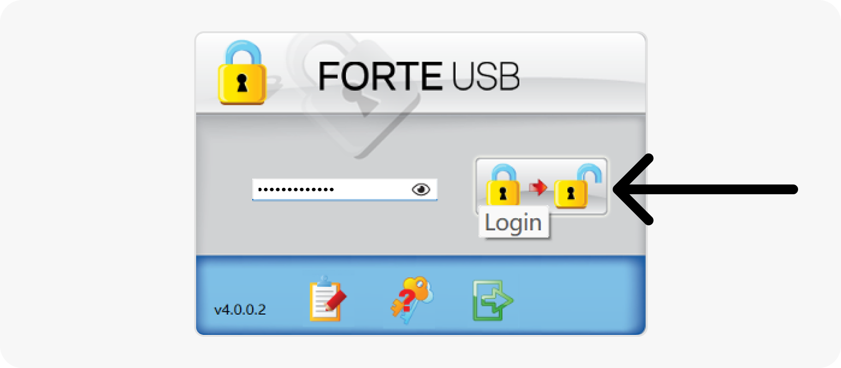 Login to the Secure Folder of the Forte USB Drive