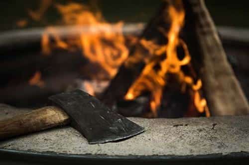 campfire burning