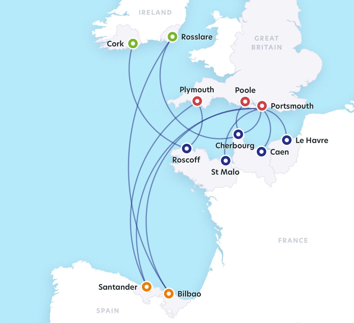 UK Ferry Routes Map