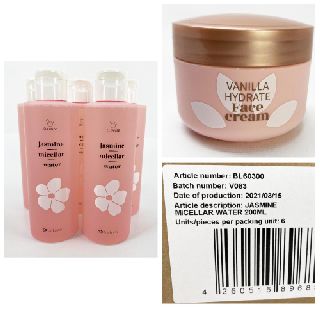 Bellavia Jasmine Micellar Water and Face Cream Mix, Made in EU, 400 Pieces, New Condition, Est. Original Retail €13,996, Tanna, DE