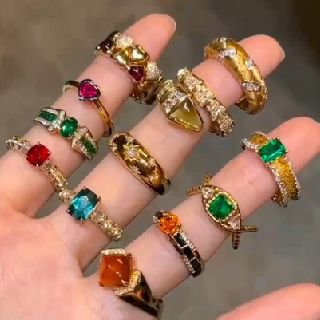 Vintage Jewelry Glass Rings, 130 Units, New Condition, Est. Original Retail $5,200, Los Angeles, CA