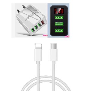 3-Port LED Digital Display Wall Chargers & USB Lightning Charging Cables, 800 Units, New Condition, Est. Original Retail $9,900, Sugarland, TX